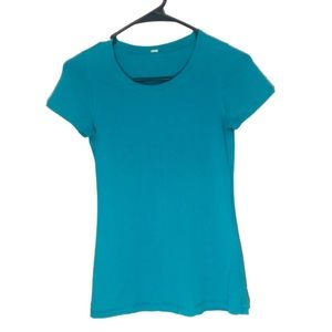 Lululemon Teal Blue Crew Neck Short Sleeve Top